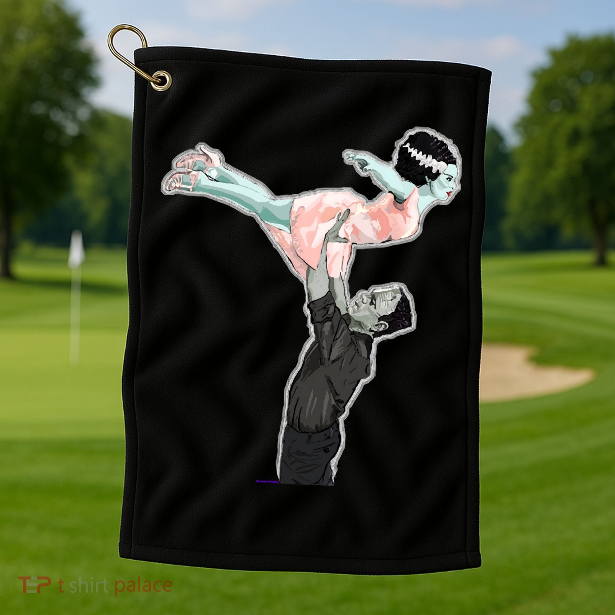 Creepy Dirty Dancing Frankenstein Golf Towel