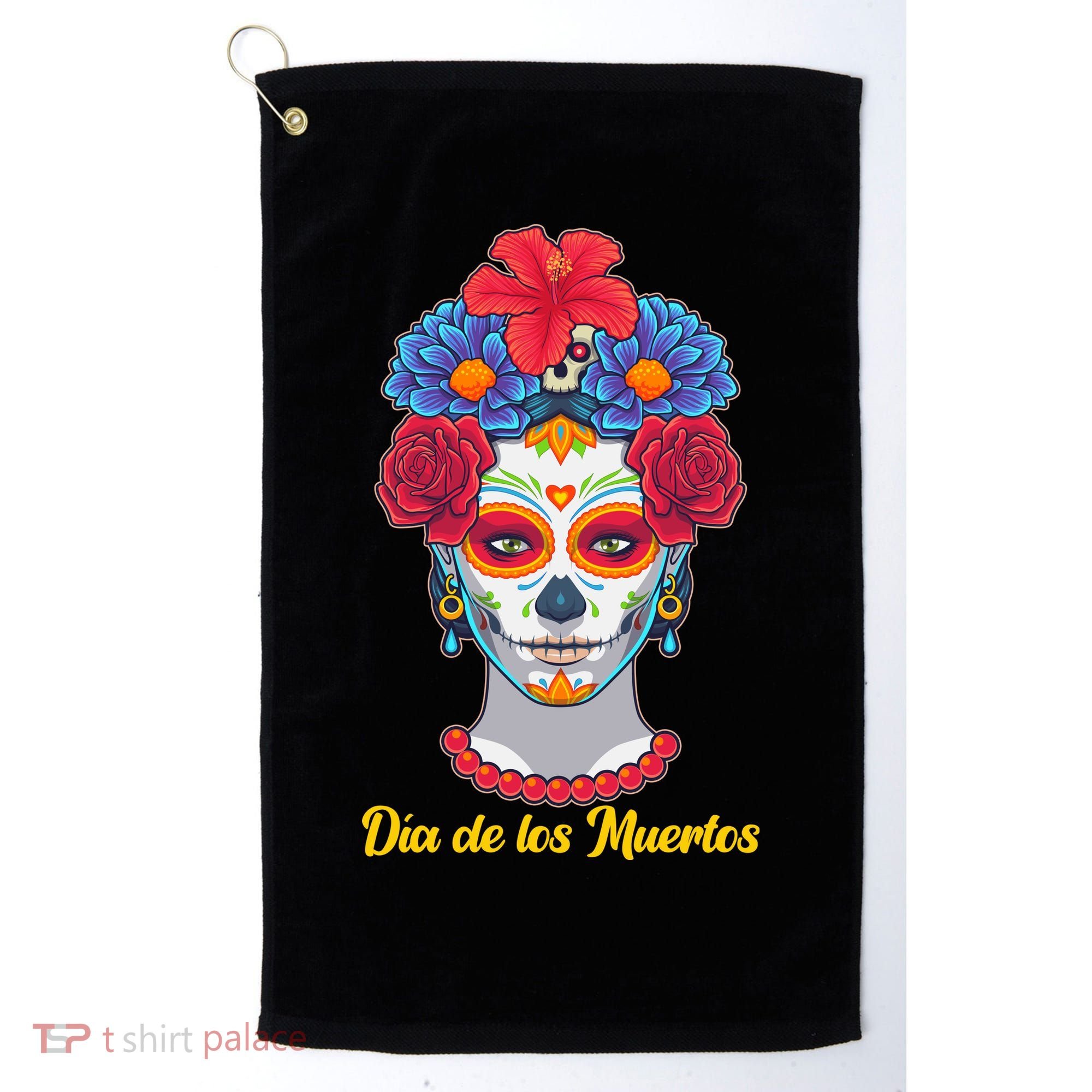 Celebrating Dia De Los Muertos Day Of The Day Golf Towel