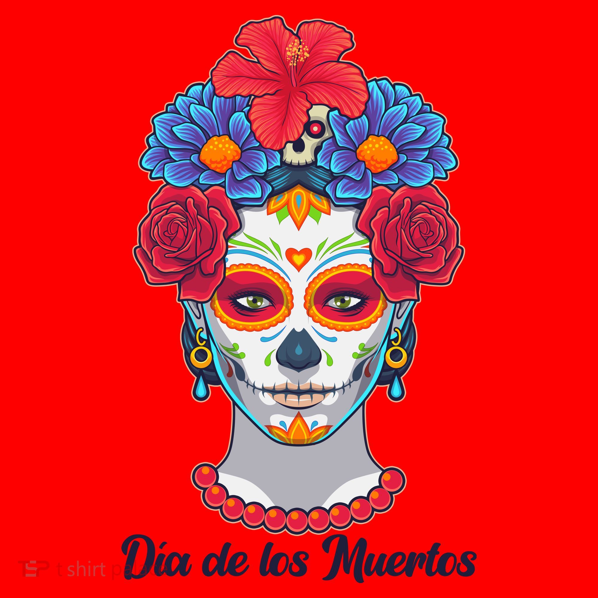 Celebrating Dia De Los Muertos Day Of The Day Santa Hat