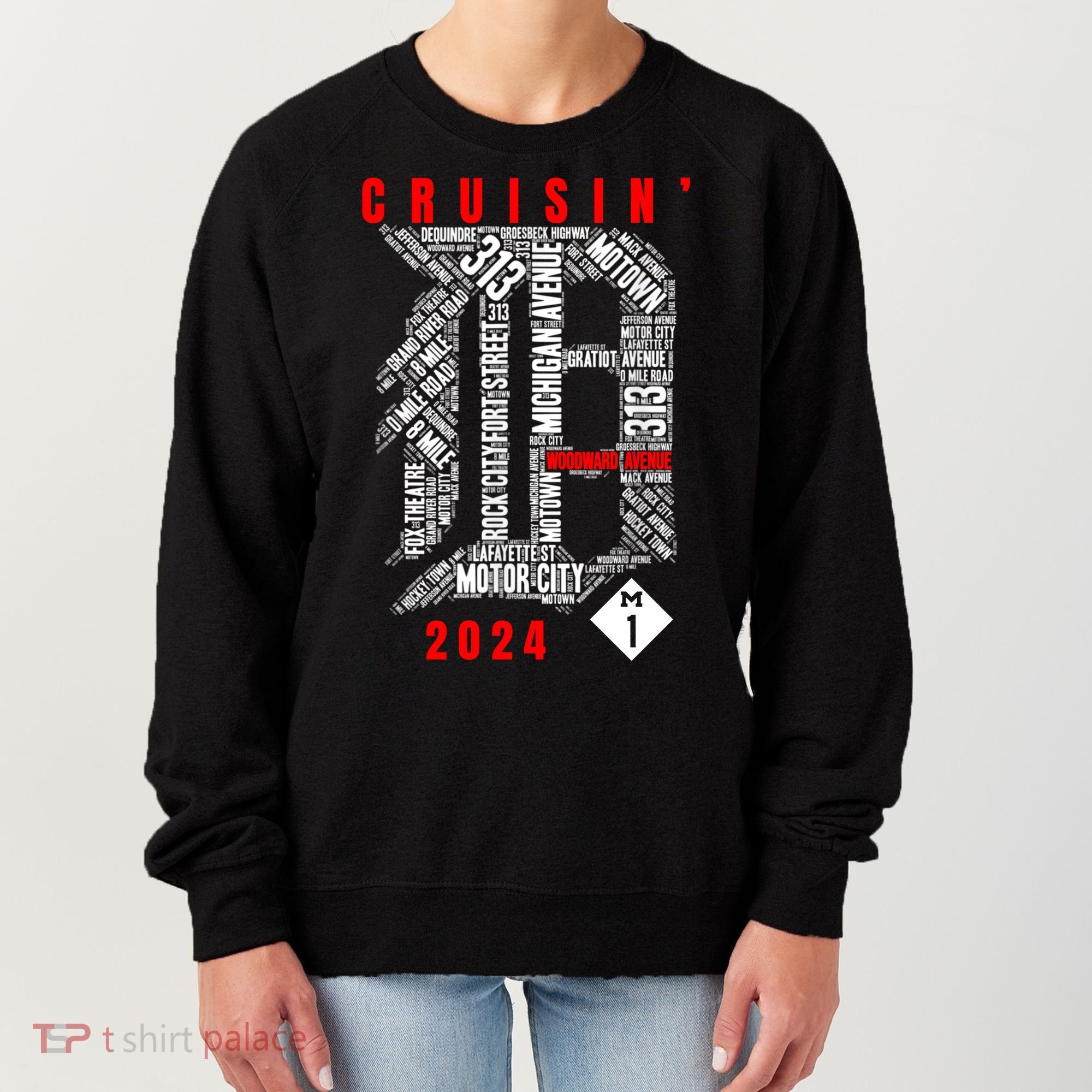 Cruisin Detroit D Woodward Avenue Ave 2024 M1 Women's Sweatshirt
