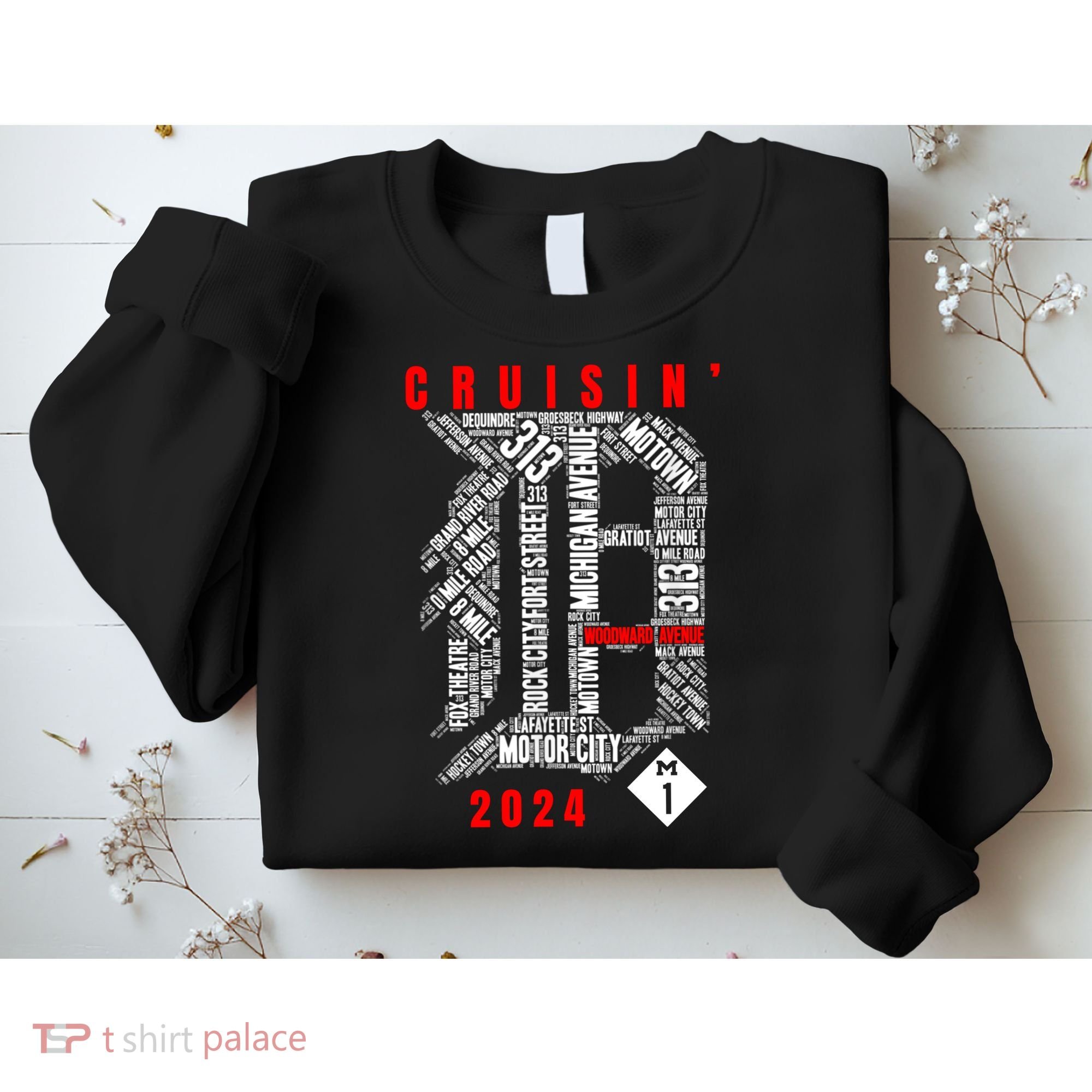 Cruisin Detroit D Woodward Avenue Ave 2024 M1 Sweatshirt