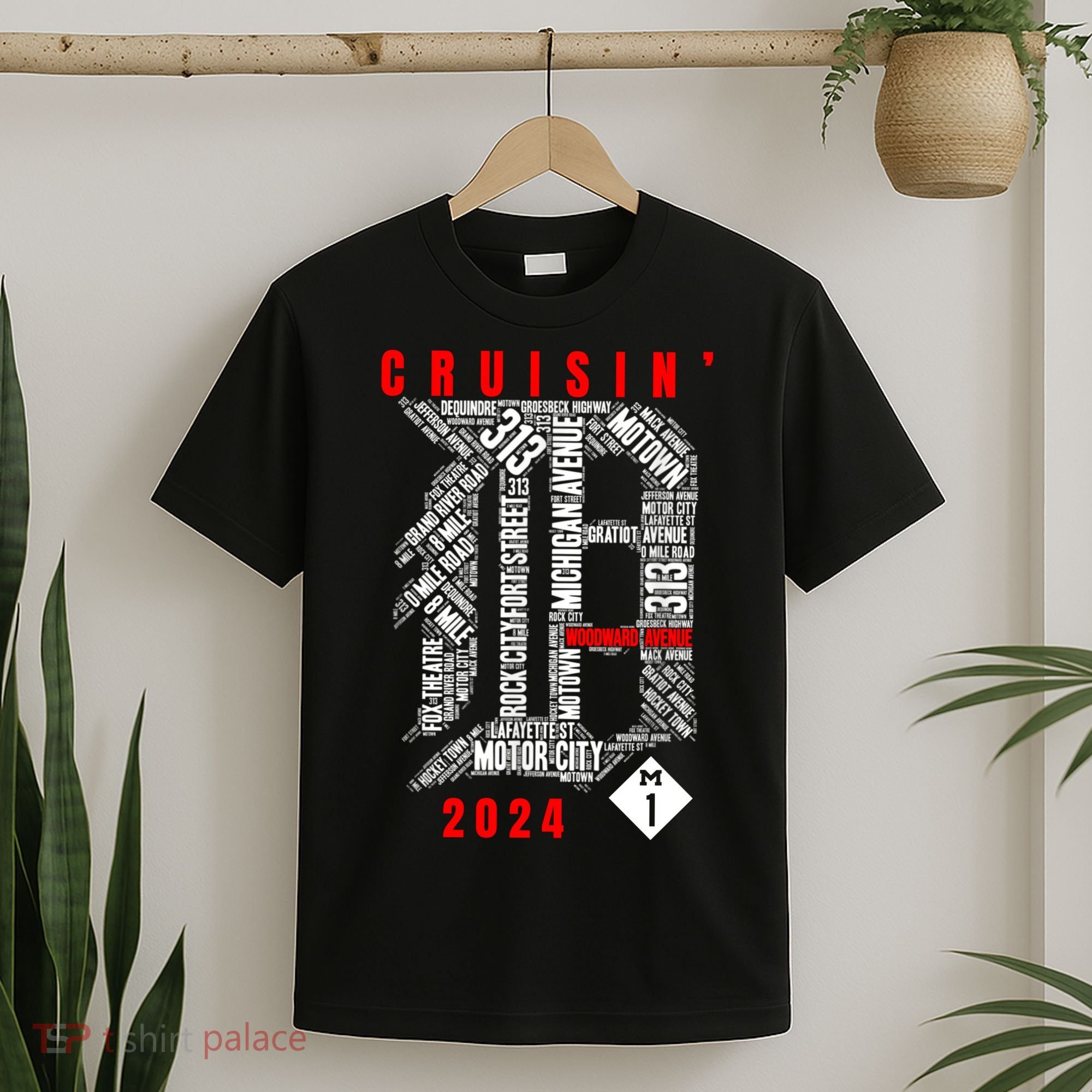 Cruisin Detroit D Woodward Avenue Ave 2024 M1 T-Shirt