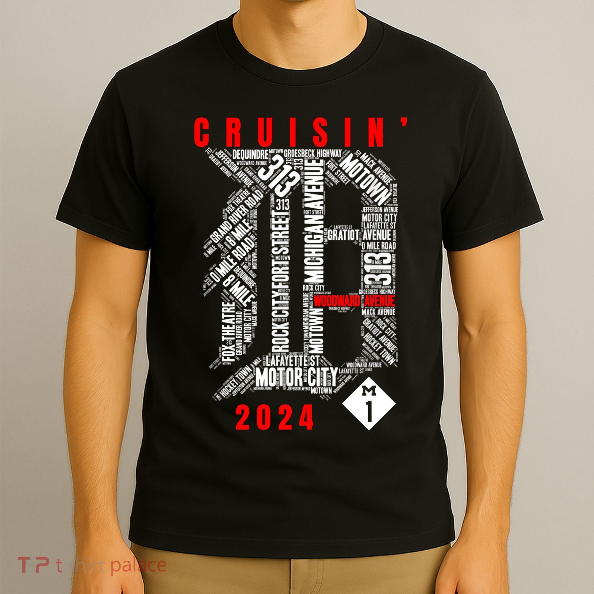 Cruisin Detroit D Woodward Avenue Ave 2024 M1 T-Shirt
