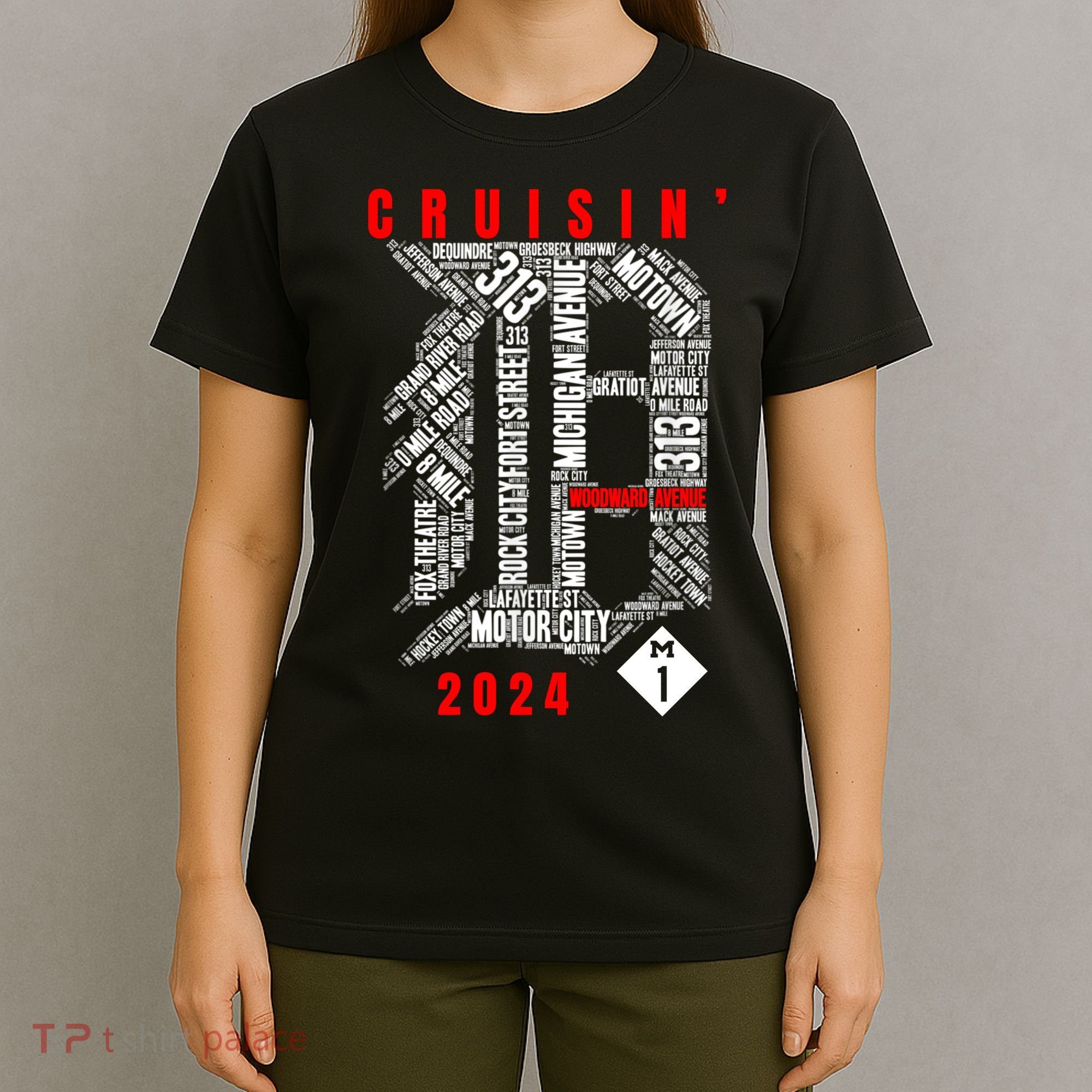 Cruisin Detroit D Woodward Avenue Ave 2024 M1 T-Shirt