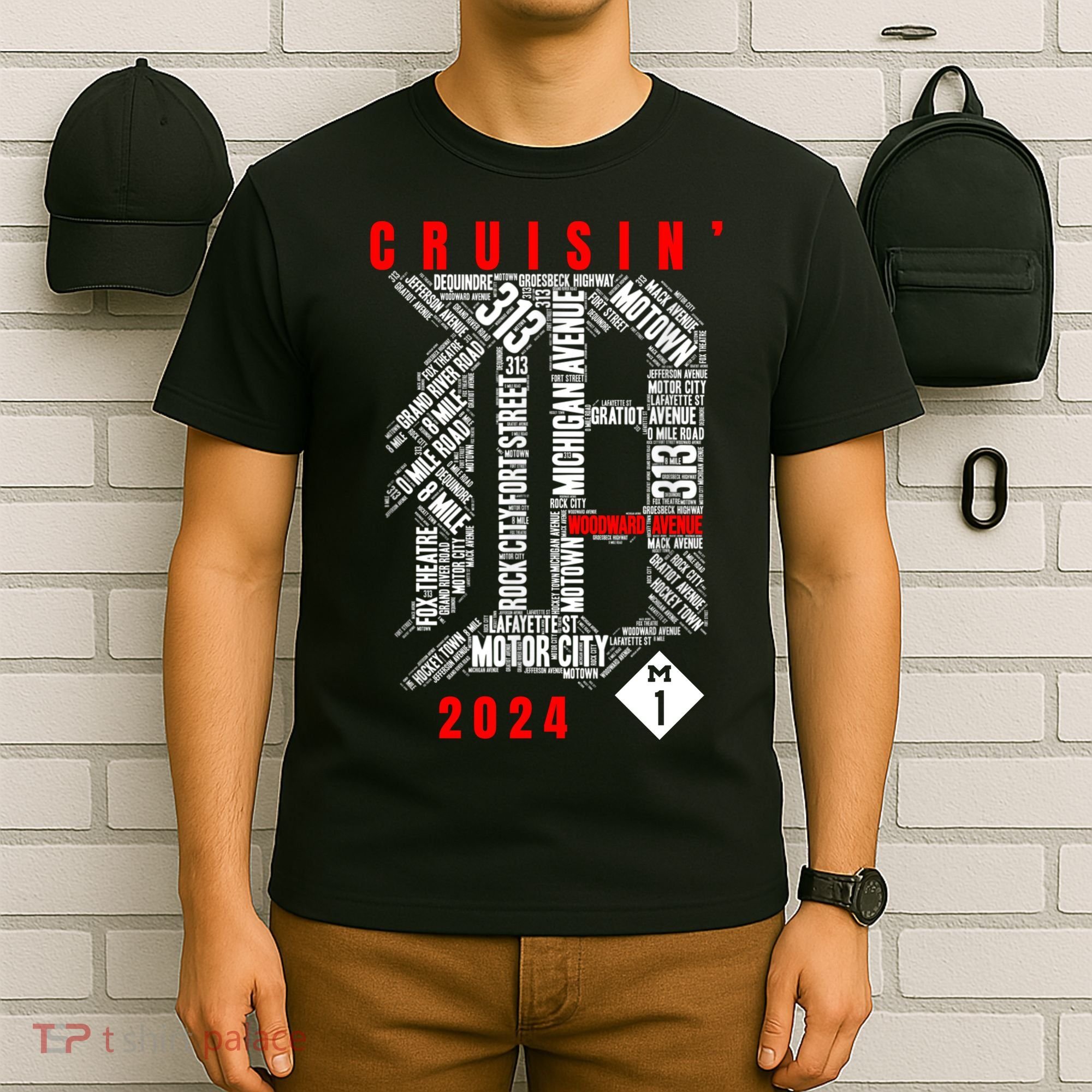 Cruisin Detroit D Woodward Avenue Ave 2024 M1 T-Shirt