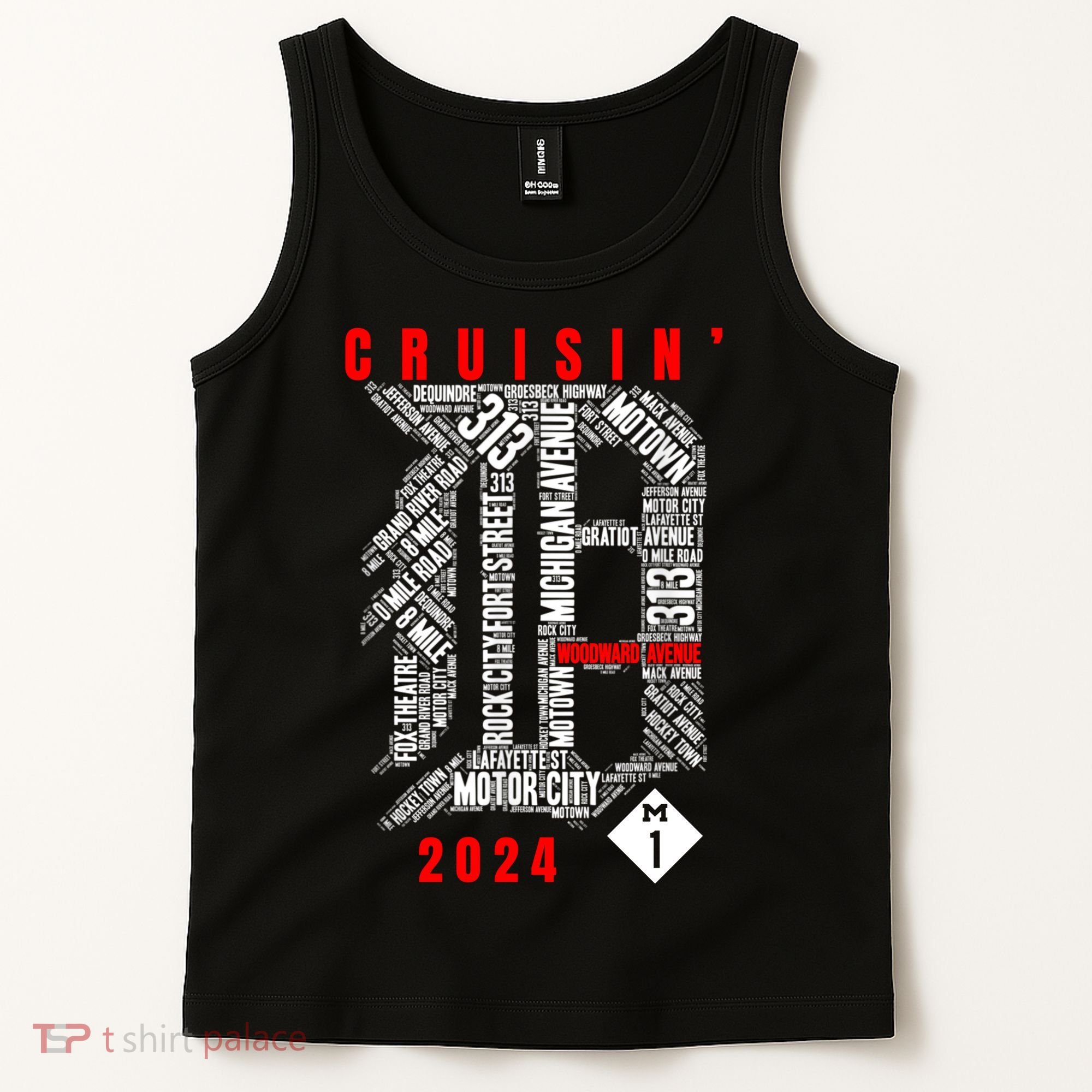 Cruisin Detroit D Woodward Avenue Ave 2024 M1 Tank Top