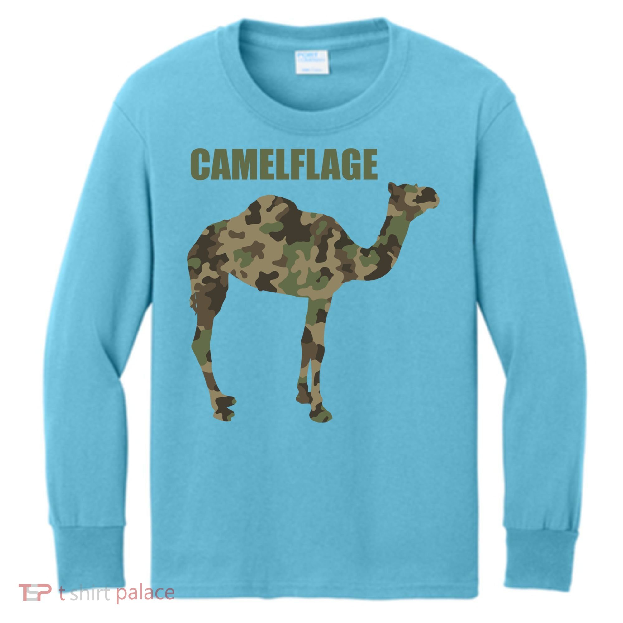 Camel Dromedary Dessert Animal Cool Gift Camel Camelflage Gift Kids Long Sleeve Shirt