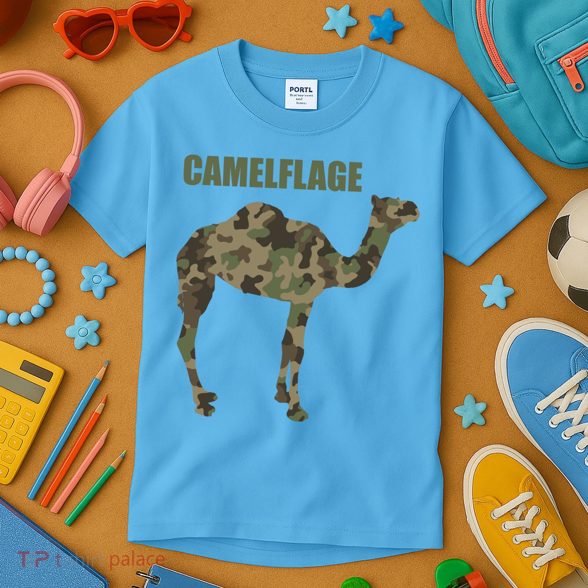 Camel Dromedary Dessert Animal Cool Gift Camel Camelflage Gift Kids T-Shirt