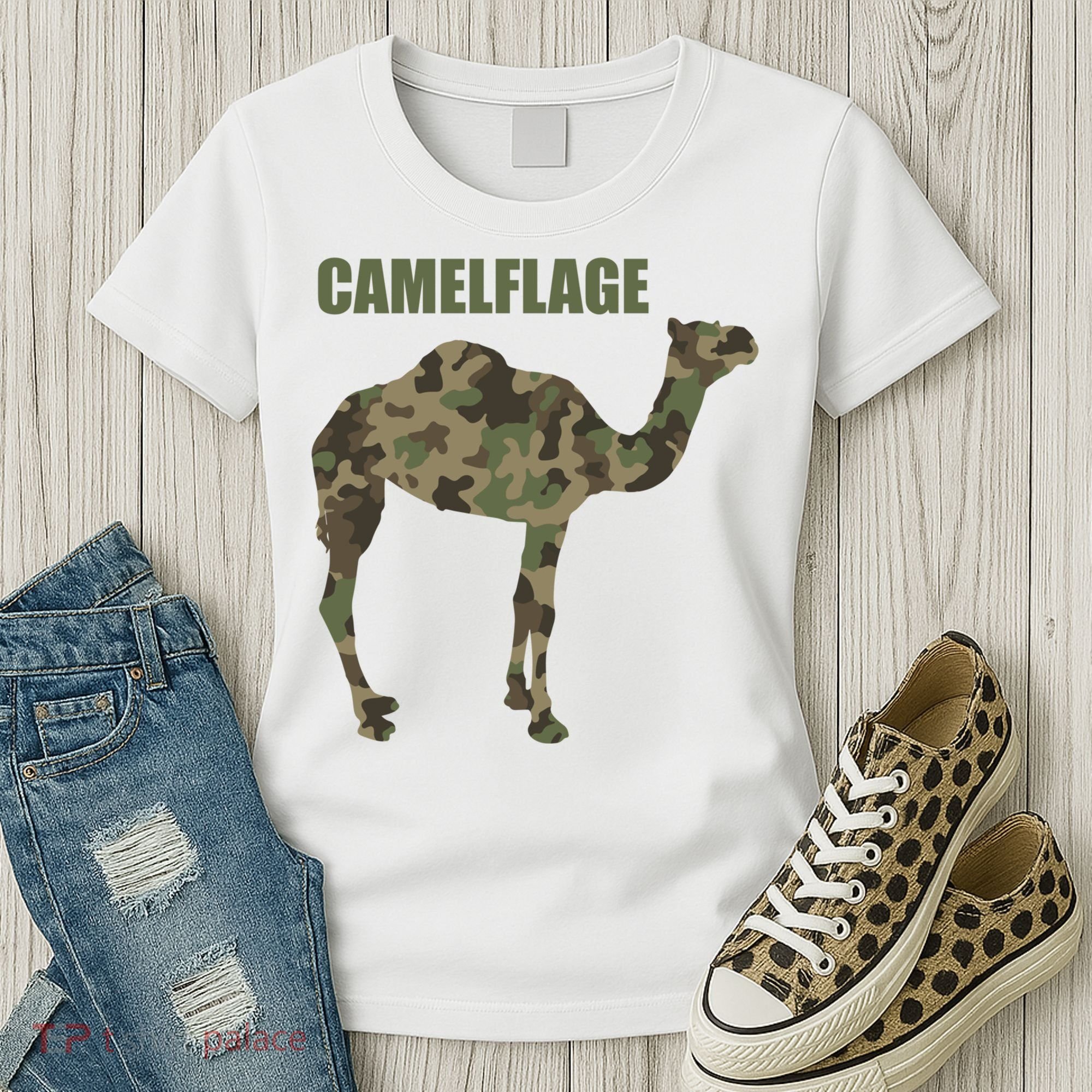 Camel Dromedary Dessert Animal Cool Gift Camel Camelflage Gift Women's T-Shirt