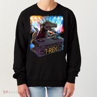 Cool DJ Dance Party TRex Dinosaur Women's Sweatshirt thumb 0