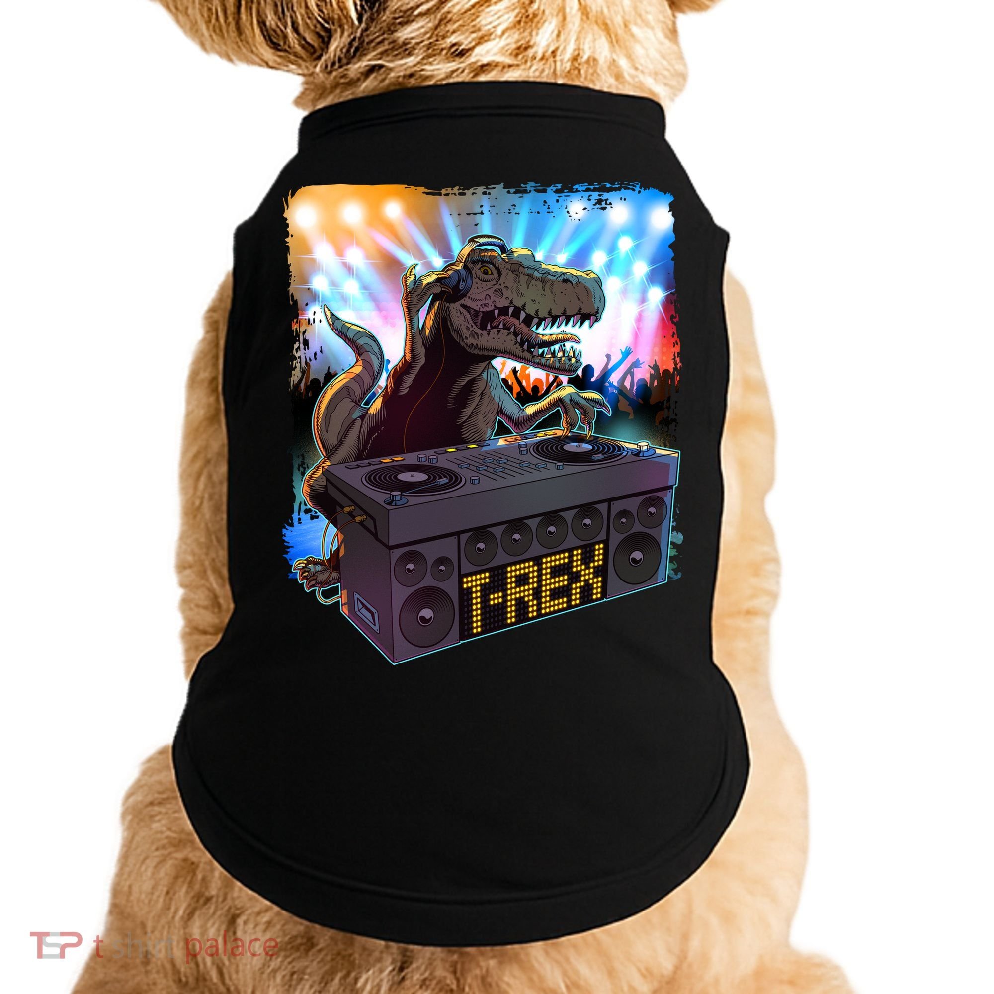 Cool DJ Dance Party TRex Dinosaur Doggie Tank