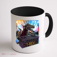 Cool DJ Dance Party TRex Dinosaur Coffee Mug thumb 1