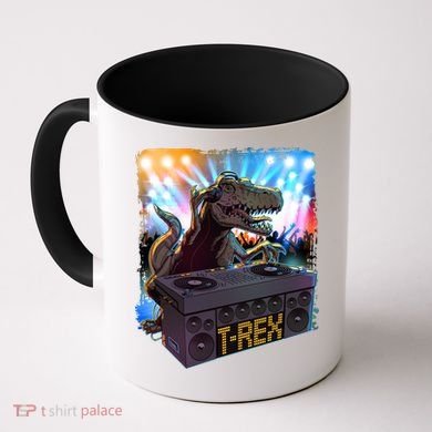 Cool DJ Dance Party TRex Dinosaur Coffee Mug