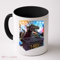 Cool DJ Dance Party TRex Dinosaur Coffee Mug thumb 0