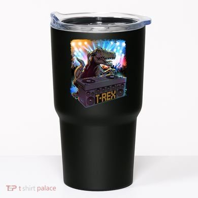 Cool DJ Dance Party TRex Dinosaur Tumbler