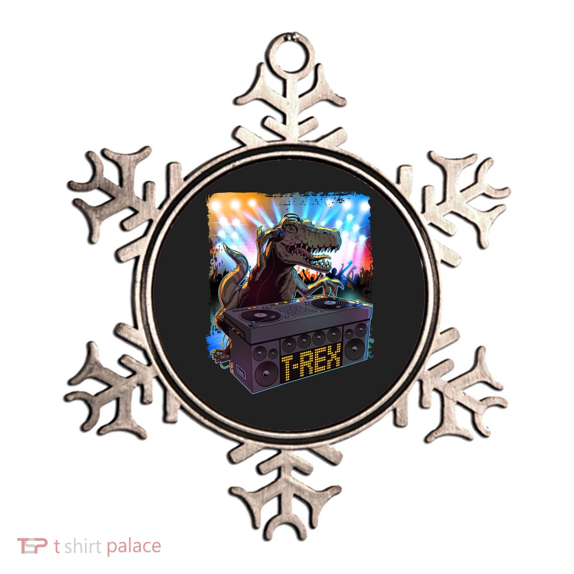 Cool DJ Dance Party TRex Dinosaur Ornament