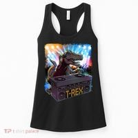 Cool DJ Dance Party TRex Dinosaur Women's Tank Top thumb 0