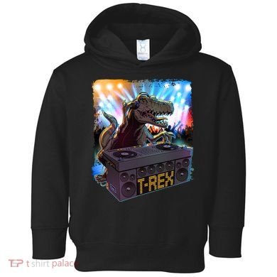 Cool DJ Dance Party TRex Dinosaur Toddler Hoodie