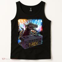 Cool DJ Dance Party TRex Dinosaur Tank Top thumb 2