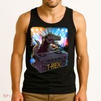 Cool DJ Dance Party TRex Dinosaur Tank Top thumb 3
