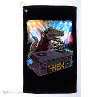 Cool DJ Dance Party TRex Dinosaur Golf Towel thumb 0