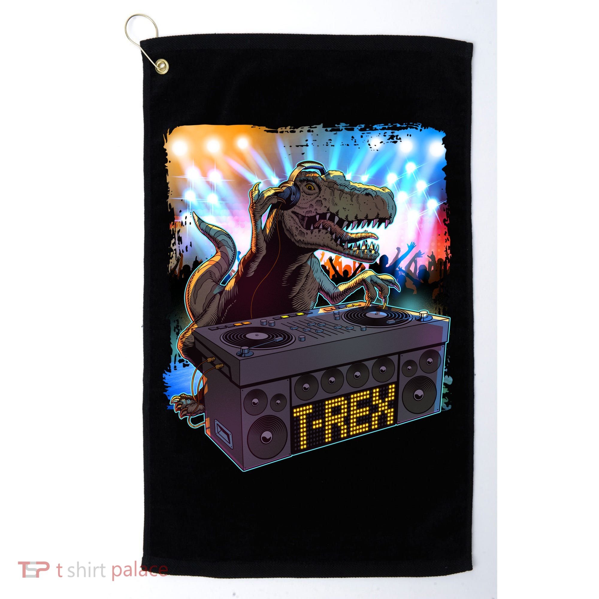 Cool DJ Dance Party TRex Dinosaur Golf Towel