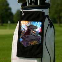 Cool DJ Dance Party TRex Dinosaur Golf Towel thumb 2