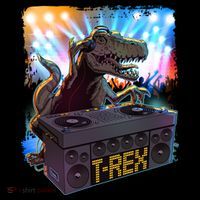 Cool DJ Dance Party TRex Dinosaur Women's Long Sleeve Shirt thumb 2