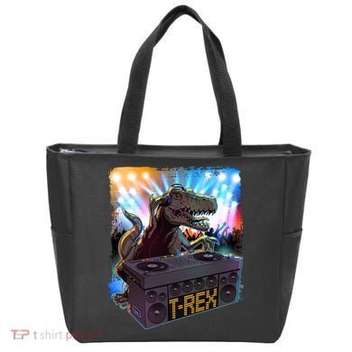 Cool DJ Dance Party TRex Dinosaur Tote Bag