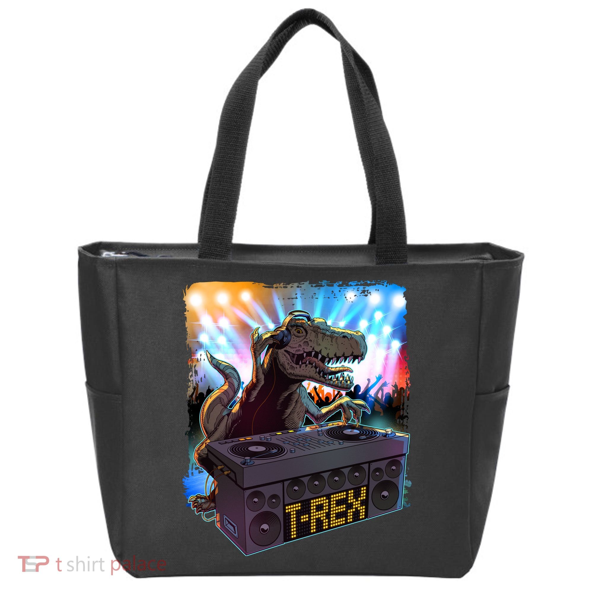 Cool DJ Dance Party TRex Dinosaur Tote Bag