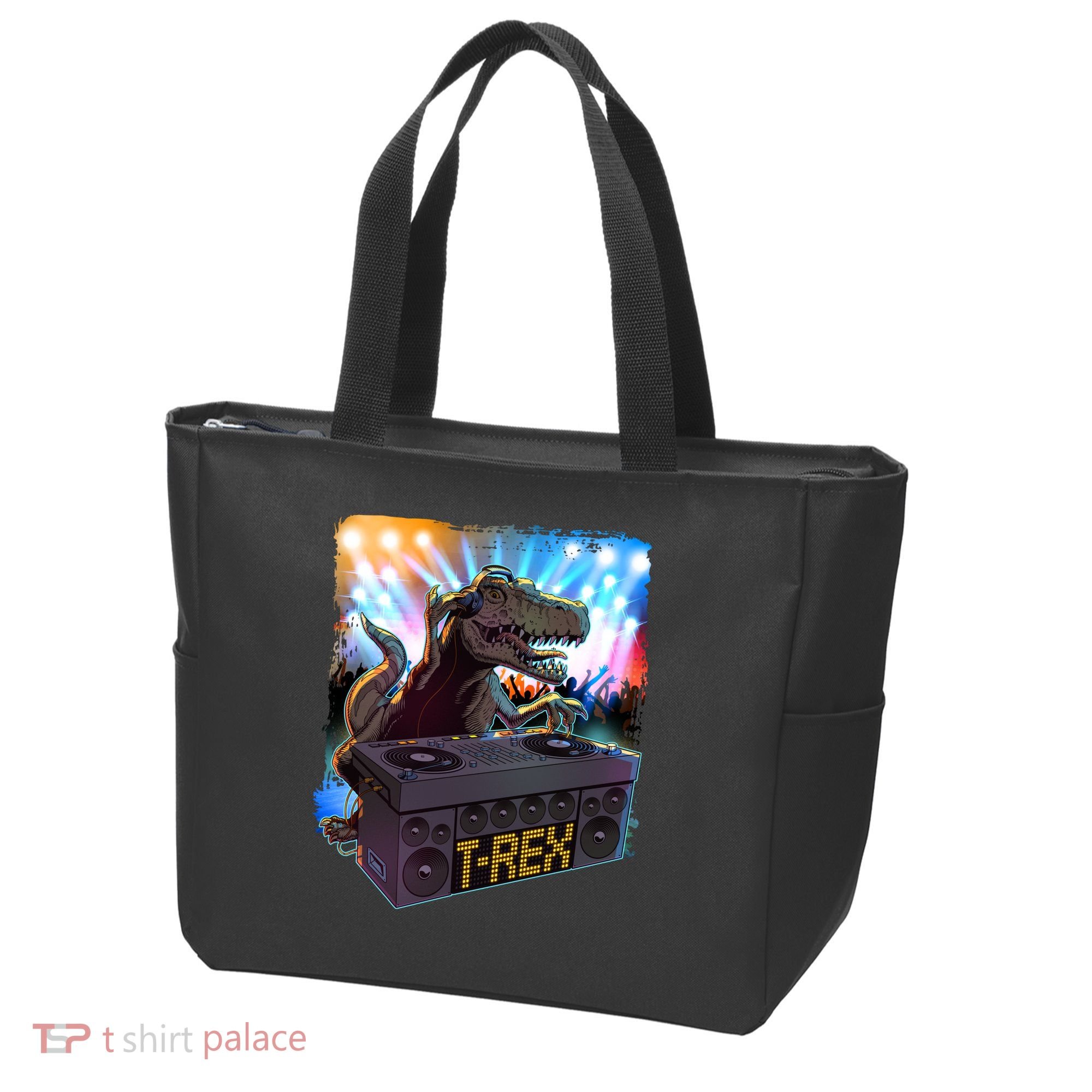 Cool DJ Dance Party TRex Dinosaur Tote Bag