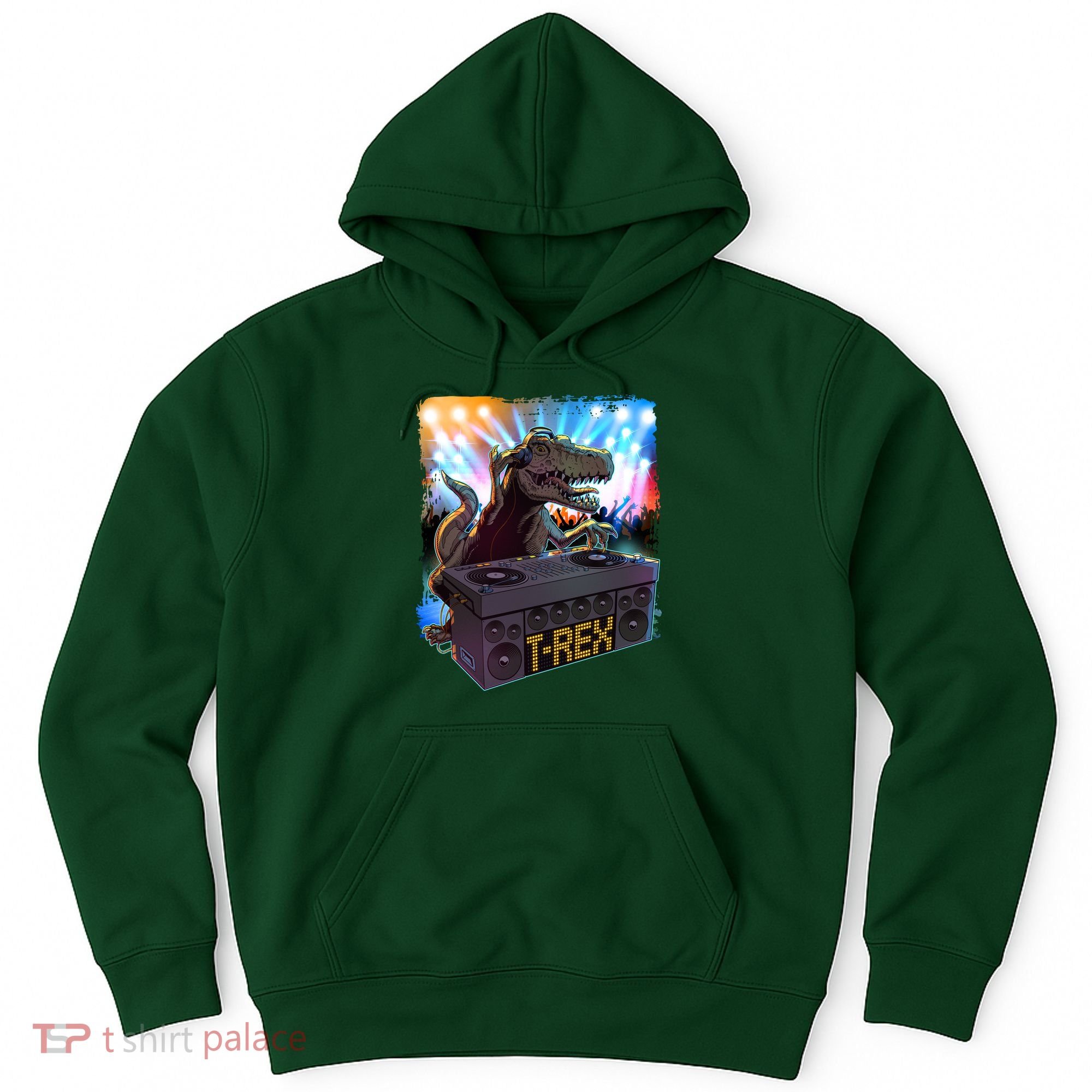 Cool DJ Dance Party TRex Dinosaur Hoodie
