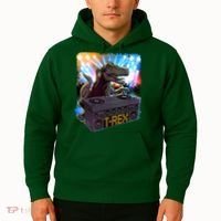 Cool DJ Dance Party TRex Dinosaur Hoodie thumb 2