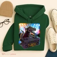Cool DJ Dance Party TRex Dinosaur Hoodie thumb 4