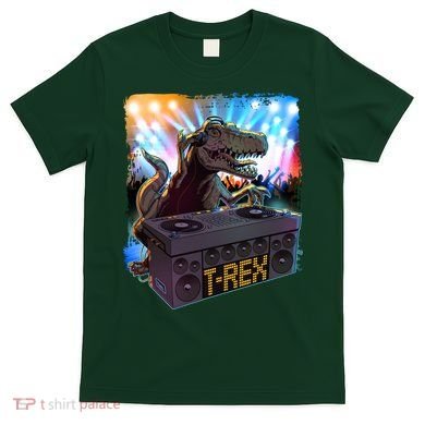 Cool DJ Dance Party TRex Dinosaur T-Shirt