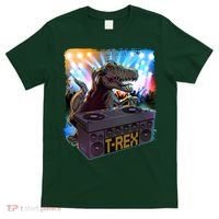 Cool DJ Dance Party TRex Dinosaur T-Shirt thumb 0