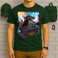Cool DJ Dance Party TRex Dinosaur T-Shirt thumb 6