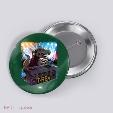 Cool DJ Dance Party TRex Dinosaur Button