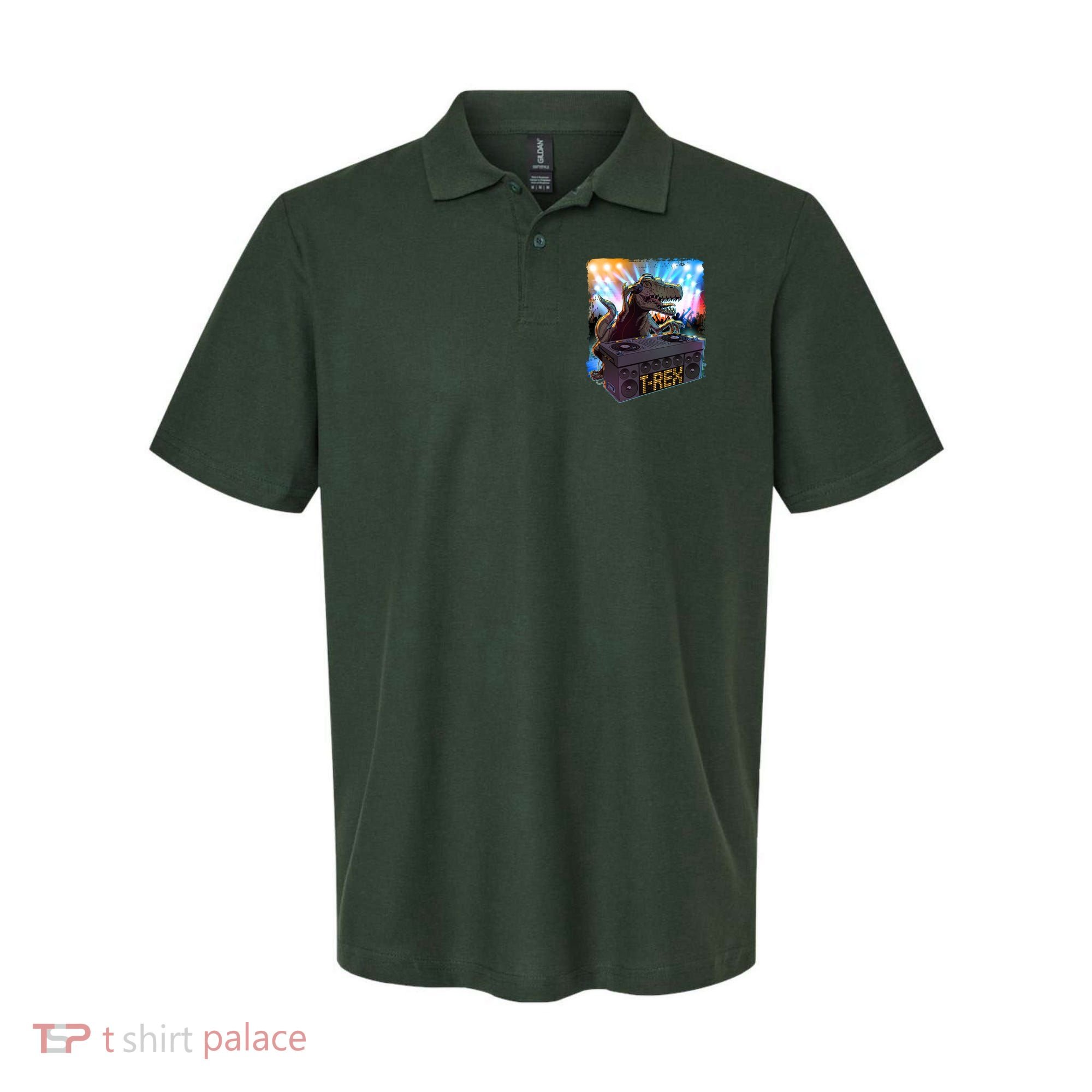 Cool DJ Dance Party TRex Dinosaur Polo