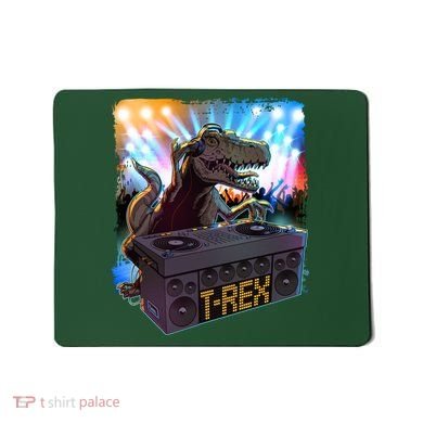 Cool DJ Dance Party TRex Dinosaur Mousepad