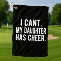 Cheer Dad Daughter Cheerleading Father's Day Cheerleader Gift Golf Towel thumb 1