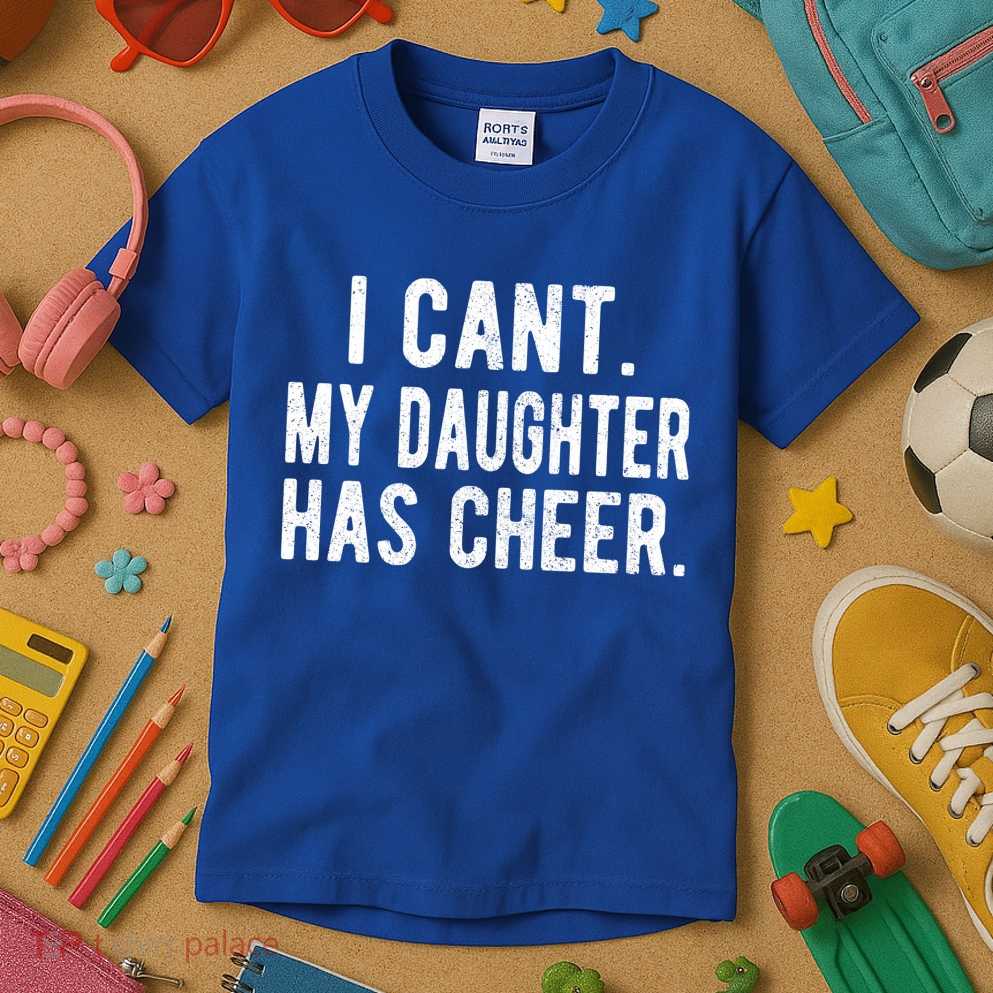 Cheer Dad Daughter Cheerleading Father's Day Cheerleader Gift Kids T-Shirt