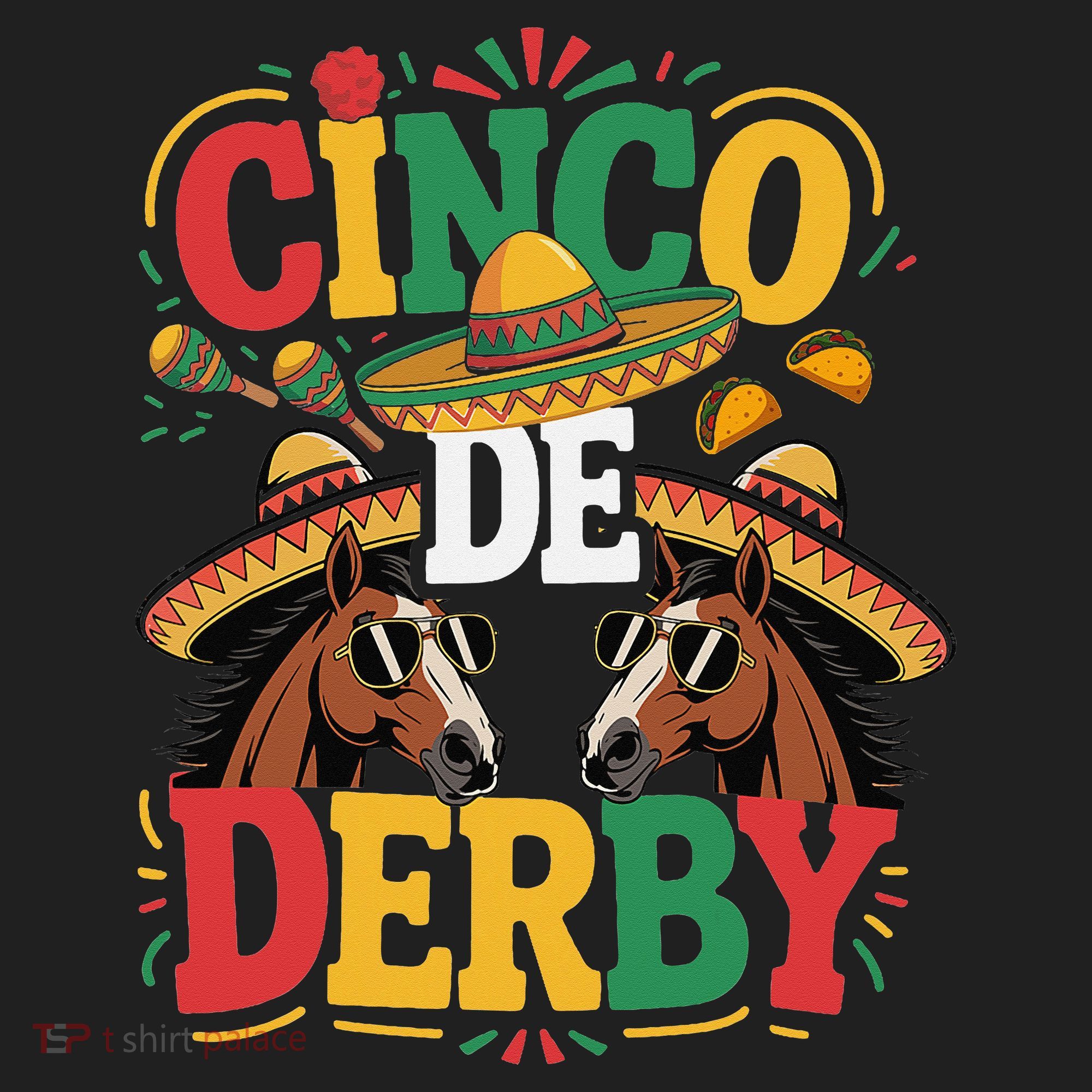 Cinco De Derby Funny Derby De Mayo Taco Horse Racing Women's Sweatshirt