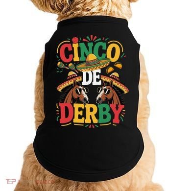 Cinco De Derby Funny Derby De Mayo Taco Horse Racing Doggie Tank