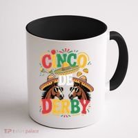 Cinco De Derby Funny Derby De Mayo Taco Horse Racing Coffee Mug thumb 1