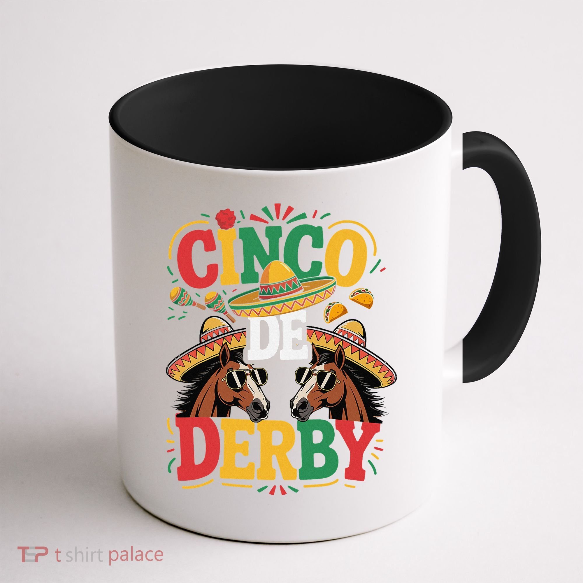 Cinco De Derby Funny Derby De Mayo Taco Horse Racing Coffee Mug