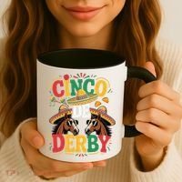 Cinco De Derby Funny Derby De Mayo Taco Horse Racing Coffee Mug thumb 3