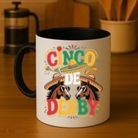 Cinco De Derby Funny Derby De Mayo Taco Horse Racing Coffee Mug thumb 4