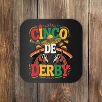 Cinco De Derby Funny Derby De Mayo Taco Horse Racing Coaster thumb 0