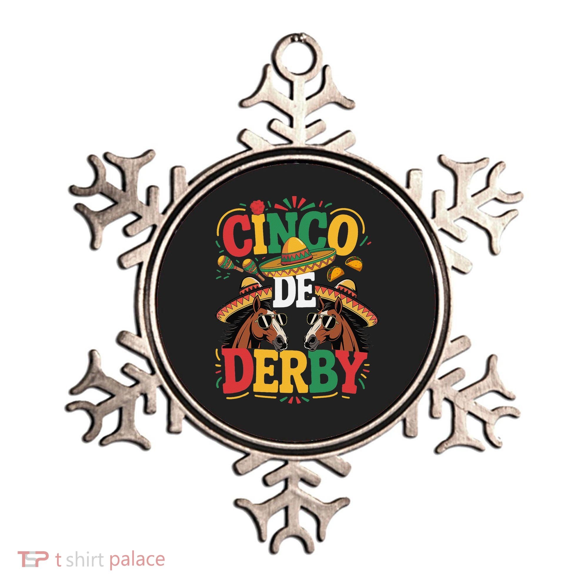 Cinco De Derby Funny Derby De Mayo Taco Horse Racing Ornament